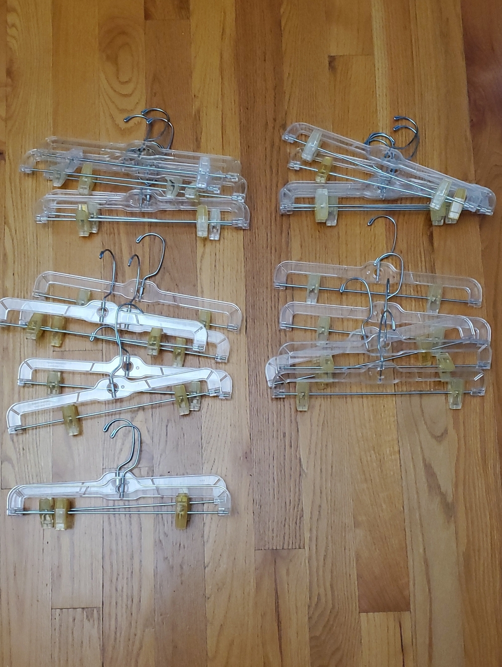 Lot 22 Clear Plastic Clip Vintage Clothes Hangers